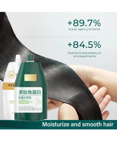 2 In 1 Portable Hair Conditioner Mask Keratin Hair Mask 2 Pcs Peptide Deep Conditioner Treatment For Damaged Dry Color Treated Hair Intensive Repair & Hydration - Buy Online on GoSupps.com
