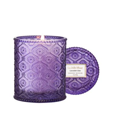 La Jolie Muse Scented Candle Gifts for Women Lavender Lilac Candles 8 oz 55 Hour Burn Time Luxury Candles Candles for Home Scented Natural Soy Wax Candles Lavender Lilac 8oz