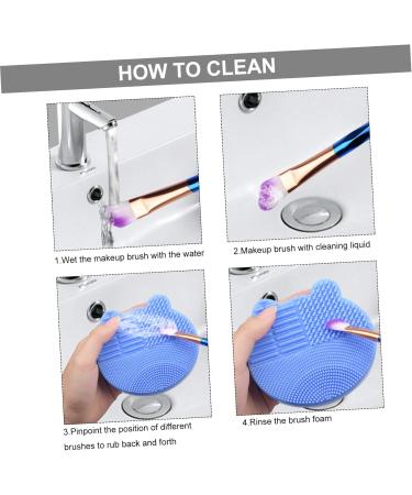 Housoutil 2 1 Makeup Brush Holder Makeup Cleaner Pad Facial Brush Silicone Holder Cosmetic Brush Cleaning Facial Scrubber Makeup Brush Drying Holder Brush Washing Mat Storage Box Silica Gel 11x10cm Blue - Buy Online on GoSupps.com