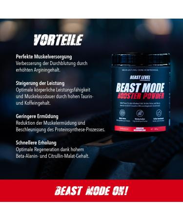 Pre Workout Booster by Beast Level Performance | High Caffeine Pump Booster Powder with Beta-Alanine & Citrulline Malate - Buy Online on GoSupps.com