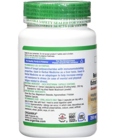 Organika Mushroom Extract - Reishi 180 Vcaps & L-Theanine Bonus Size 110 vcaps-Relaxation Promotion Stress Support Pure Natural Source Mushroom Extract + L-Theanine Bonus - Buy Online on GoSupps.com
