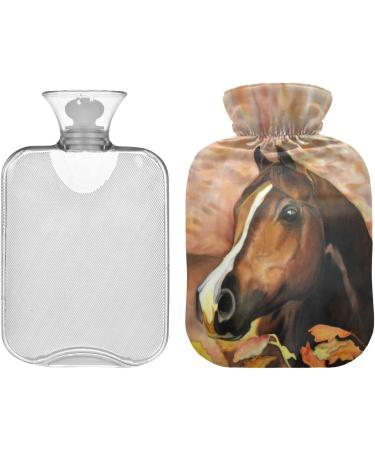 NAANLE 2L Hot Water Bottle with Lid - Horse Print | Pain Relief & Warm Comfort for Bed & Feet | Heat & Cold Therapy - Buy Online on GoSupps.com