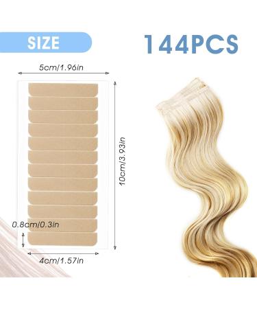 144pcs Double Sided Wig Tape Tabs for Hair Extensions - Brown | Waterproof & Easy to Use - Buy Online on GoSupps.com