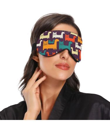 Haskirky Light Blocking Eye Mask for Deep Sleep | Adjustable for Men and Women | Ideal for Travel, Meditation, and Office | Breathable and Comfortable | Colorful Cats Design - Buy Online on GoSupps.com