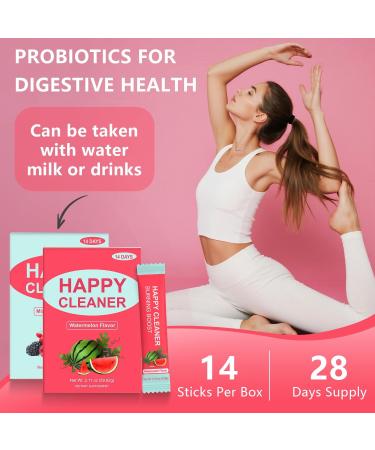 Happy Cleaner Probiotic Prebiotic Powder - Watermelon Berry Blend Powder (28 Single-Serve Packets) with Fruits and Veggies, Sugar Free, Vegan, Gluten Free for Men and Women Watermelon+Berries 2.11 Ounce (Pack of 2) - Buy Online on GoSupps.com
