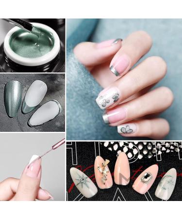 DMQ Mirror Metallic Nail Polish Green Painting Drawing Gel Nail Polish Nail Art Reflective High Shine Nail Gel Soak Off UV/LED 3D Metal Glitter Long-lasting Brightness for DIY Christmas Nail Art - Buy Online on GoSupps.com