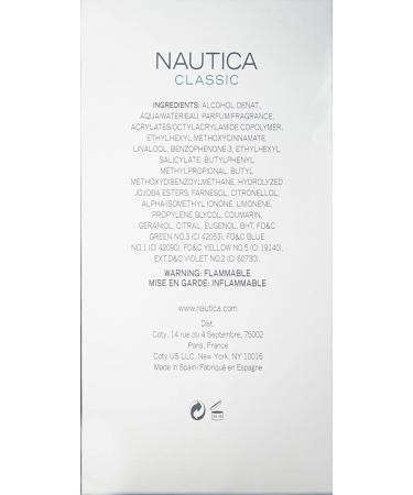Nautica Classic Eau de Toilette for Men - Citrusy and Earthy Scent - Bergamot, Jasmine, Musk - 3.4 Fl Oz - Everyday Wear - Buy Online on GoSupps.com