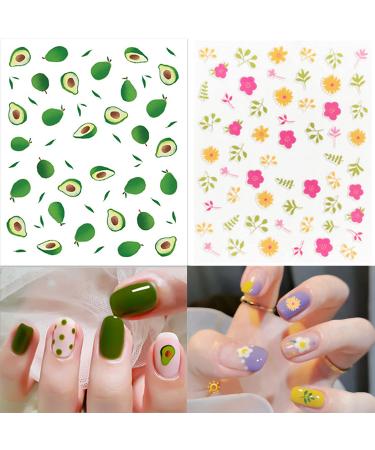 WOKOTO 12 Sheets Kids Nail Stickers - Self-Adhesive 3D Nail Art Decals for Girls, Women - Cute Carton Flowers, Animals, Fruits - Nail Decals KIT1 - Buy Online on GoSupps.com