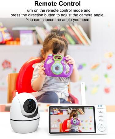 Vsifehso Babyphone with Camera - 5 Baby Monitor 720p Two-Way Audio Night Vision Temperature Monitoring Lullaby Alarm - International Shipping Available - Buy Online on GoSupps.com