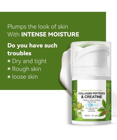 Collagen Peptide Complex Moisture Cream with Retinol Creatine and Plant Squalane - Skin Tightening Firming - Anti Aging Face Wrinkle Cream Day & Night Moisturizing Facial Cream -1.7oz - Buy Online on GoSupps.com