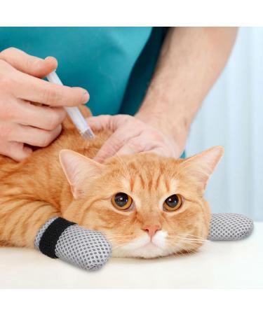 Hemoblo Cat Claw Covers - Scratch Protection & Breakable Mesh Paw Caps for Cats | 4 Pcs Gray (10x9x0.5cm) - Ideal for Grooming & Bathing - Buy Online on GoSupps.com