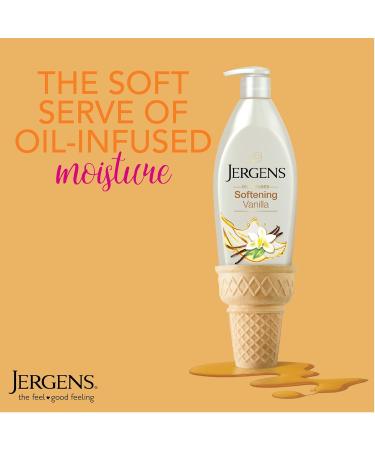 Jergens Softening Vanilla Oil-Infused Moisturizer 16.8oz | Soothing Full-Body Moisture with Sweet Vanilla Essence | International Shipping Available - Buy Online on GoSupps.com