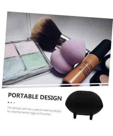 DOITOOL Beauty Egg Storage Powder Puff Holder - Travel Size 7.5x5cm - Stylish Black Organizer for Makeup - Buy Online on GoSupps.com
