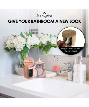 Reusable Makeup Remover Pads Set - Eco-Friendly Bamboo Cotton I 18 Washable Face & Eye Pads I Includes Natural Konjac Sponge & Holder Box I Sustainable Beauty Products - Buy Online on GoSupps.com