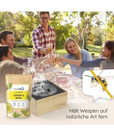 Vapowesp Powder | Lemon & Basil - 100g | Effective Wasp Protection & Pleasant Aromatic Fragrance | Enhance Your Coffee Smoke with VapoWesp Smoker Box - Buy Online on GoSupps.com