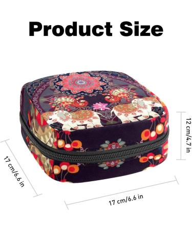 Women's Portable Period Kit - Elephant Flower Geometry Pattern Storage Pockets by Bonds | Perfect Feminine Product Bag - Buy Online on GoSupps.com