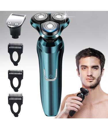 Electric Razor for Men Shavers for Men Electric Razor, 4 in 1 Dry Wet Waterproof Rotary Men's Face Shaver Razors, Cordless Face Shaver USB Rechargeable for Shaving Ideas Gift for Dad Husband Green - Buy Online on GoSupps.com