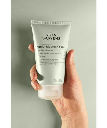 SKIN SAPIENS Gentle Facial Cleansing Gel with Oat Oil Certified Natural Vegand and Cruelty-Free. Foaming Cleanser. Fragrance-Free Face Wash for Men and Women. Ideal for Sensitive Skin 150 ml. - Buy Online on GoSupps.com