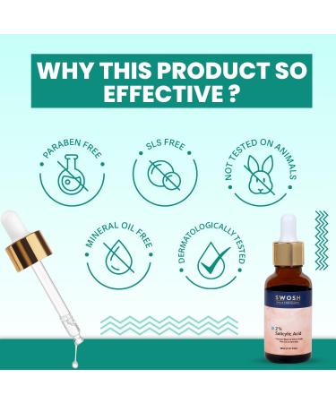 SWOSH 2% Salicylic Acid Serum 30 Ml With Glycerin And Aloe Vera Extract - For All Skin Types (Men & Women) - Buy Online on GoSupps.com