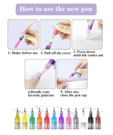 Buy 3D Nail Art Pens - 12 Colors Fine Tips for DIY Nail Designs | International Shipping Available - Buy Online on GoSupps.com
