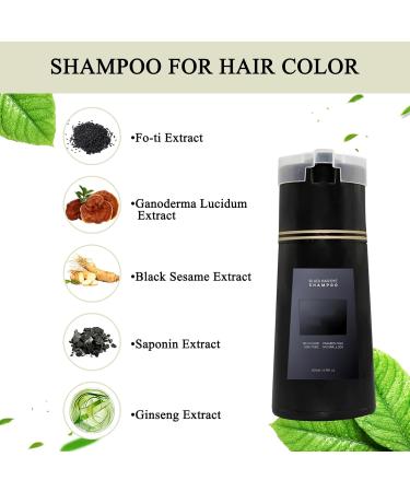 Hair Dye Shampoo Hair Instant Dye Shampoo Hair Color Shampoo for Gray Hair for Men and Women (Black) - Buy Online on GoSupps.com