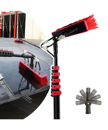 Window Cleaning Brush Equipment with Telescopic Rod and Water Spray Brush Head 3.6m 10.8m High Altitude Cleaning Kit for Washing Exterior Walls and Photovoltaic Panels 12FT