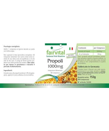 Fairvital | Propolis Tablets 1000mg - High Dosed - 90 Tablets - 3% Galangin - Buy Online on GoSupps.com