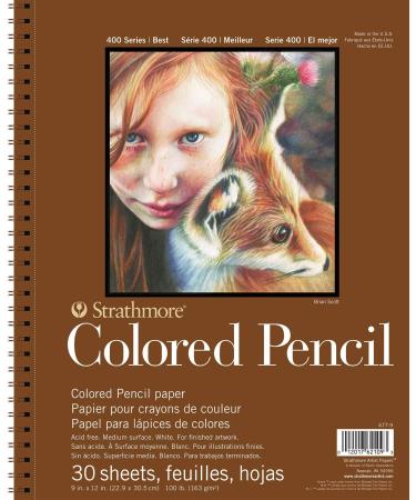 Strathmore Colored Pencil Spiral Paper Pad 9"X12"-30 Sheets -62477900 9x12
