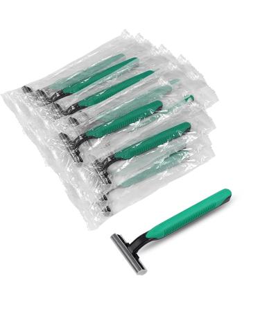 Disposable razor in a loose fill razor-packed double-blade razor with a transparent security cap razor for homeless hotel Air BNB shelter/homeless/travel (50)