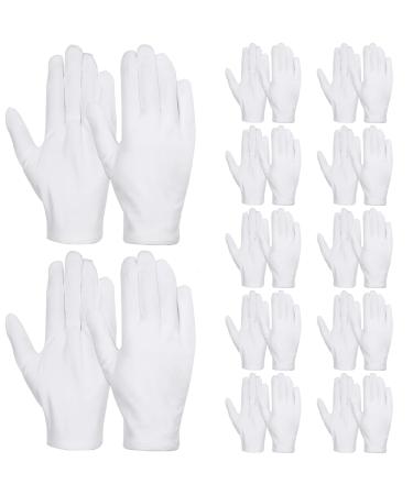 RGZD 12 Pairs White Cotton Gloves for Men and Women Moisturising Gloves Overnight Bedtime Healing Eczema Sleep Lotion Hand Spa Treatment Repair of Rough Cracked