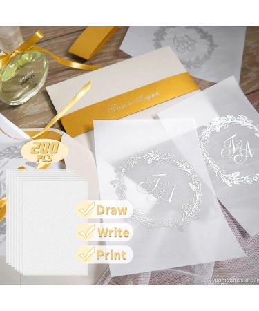 200 Sheet Save The Date Cards for Weddings Invitations Vellum Transparent Paper Clear Vellum Paper DIY Transparent Printable Tracing Paper for Wedding Reception Invitations Envelopes(4x6 Inches) 200Pcs 4x6Inch - Buy Online on GoSupps.com