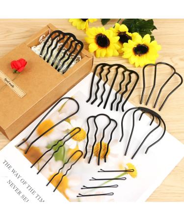 12 Pcs Hair Side Combs for Women - U Shape Hair Fork Clip for Updo Bun - French Twist Teeth Hair Pin Stick - Vintage Styling Accessories - Buy Online on GoSupps.com