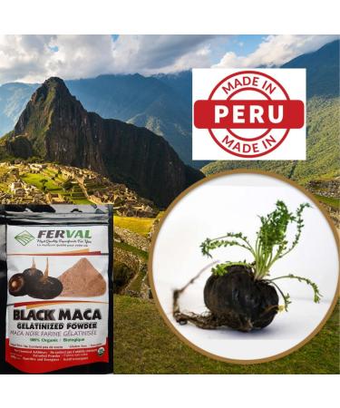 Organic Black Maca Powder imported from Peru USDA certified Gluten Free GMO-Free. 250g (8.8 oz) Bag. - Buy Online on GoSupps.com