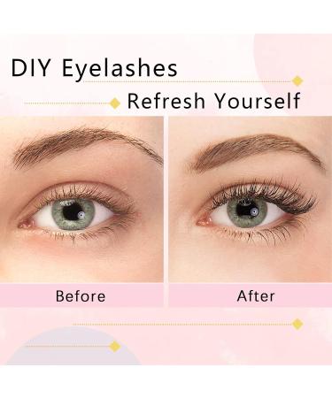 Glowing Win Cluster Eyelashes - 228Pcs Natural Individual Lash Extensions (0.07D 20D Mix 8-15mm) for DIY At-Home Applications - Buy Online on GoSupps.com