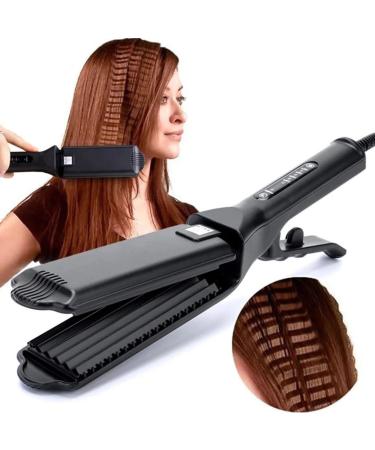 Hair Crimper Ceramic Crimping Iron Hair Waver with 4 Temperature Levels Volumizing Crimper Hair Iron Styling Tools for Fluffy Hairstyle Home Salon Use