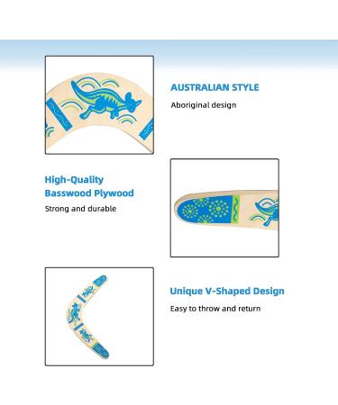 Inborntrait Kids Boomerang - Handmade Wooden V-Shaped Returning Boomerang - Blue Sky Blue - Buy Online on GoSupps.com