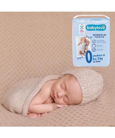 Babylove Premium Extra Soft Diapers XS for Newborns (Up to 3kg) - 24 Pack - Buy Online on GoSupps.com