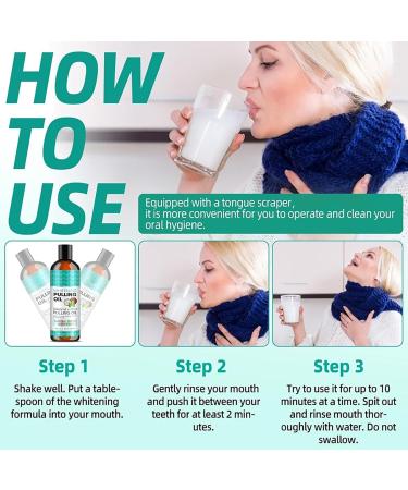 Whitening Oil Mouthwash - Natural Ayurvedic Coconut Peppermint Oil for Teeth Whitening | 237ml - Buy Online on GoSupps.com