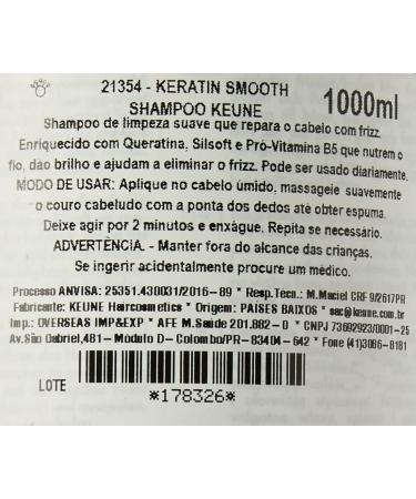 Keune Care Keratin Smooth Shampoo 1000 ml - Buy Online on GoSupps.com