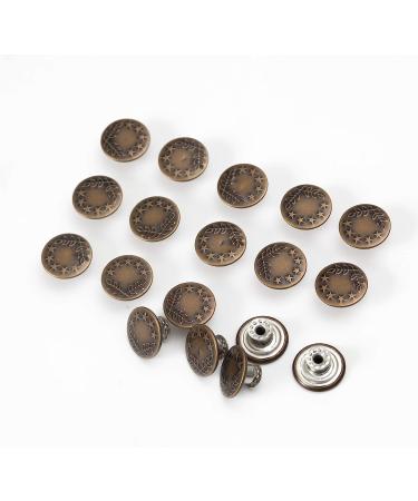 20 Sets 17mm Replacement Jeans Buttons Kit - Metal Snap Denim Buttons with Rivets - No Sew Pants Button Replacement - 0.67inch (17mm) - Buy Online on GoSupps.com