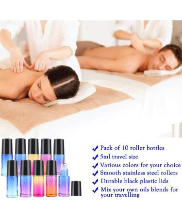 15Pcs 5Ml Essential Oil Roll on Bottles - JamHooDirect Refillable Rainbow Glass Roller Bottles with Stainless Steel Roller Balls & Black Caps & Bottle Opener Perfect for Aromatherapy Fragrance - Buy Online on GoSupps.com
