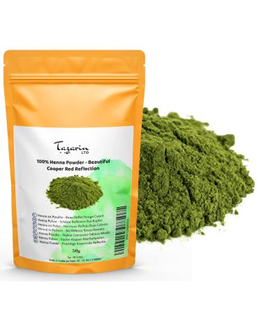 50g Henna Powder - Hair With Pretty Copper Red Reflection - Hair Coloring - 100% Natural Pure and No Additives | Fine Powder