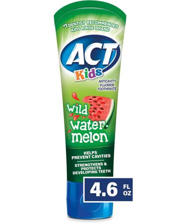 ACT Kids Anticavity Fluoride Rinse Bubble Gum 16.9oz & Toothpaste Wild Watermelon 4.6oz - Buy Online on GoSupps.com