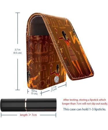Travel Lipstick Organizer Case - Portable Makeup Bag with Mirror in Ancient Egyptian Style | Shop Now - Buy Online on GoSupps.com