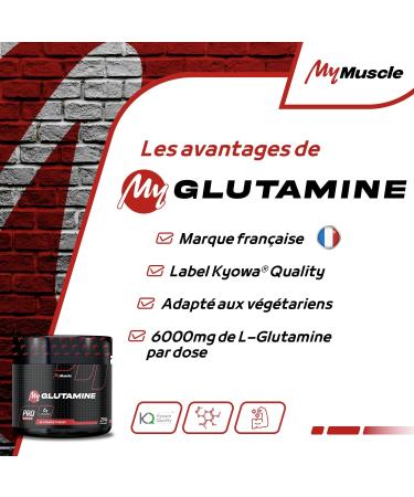MyMUSCLE - My Glutamine - L-Glutamine Powder Label Kyowa Quality - Neutral Flavor 250g - 41 Servings - Buy Online on GoSupps.com