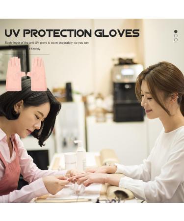 FRCOLOR 1 Pair Sun Protection Half Finger Gloves UV Hand Protection Nail Art Gloves for Women Nail Art Sun Gloves Nail Lamp Gloves Miss Accessories Pink Nylon Anti-UV - Buy Online on GoSupps.com