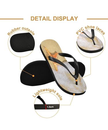 Mnsruu Yellow Sea Star Starfish Flip Flops | XXL for Men & Women | Home Hotel Spa & Travel Comfort - Buy Online on GoSupps.com