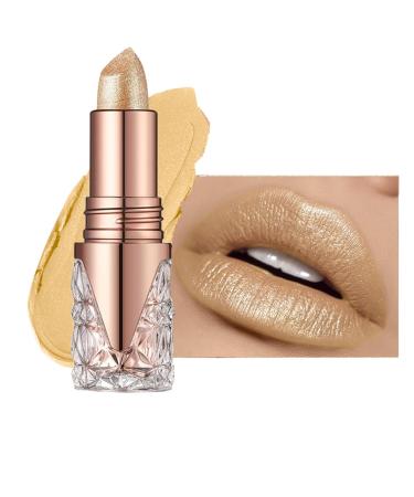SONGVISON Shimmering pink lipstick for women. Colorful and moisturizing glitter lip balm long-lasting waterproof pearlescent lip gloss. Glossy finish creamy formula lightweight texture. 01