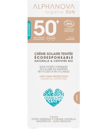 Alphanova Sun Adults Sunscreen Tinted Nude Hypoallergenic - SPF50+ - 50 g - Pack of 2 - Buy Online on GoSupps.com