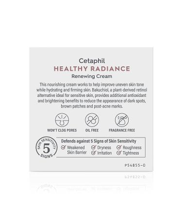 Cetaphil Healthy Radiance Renewing Cream 1.7oz - Dark Spot Reduction & Brightening Lotion for Sensitive Skin - Buy Online on GoSupps.com